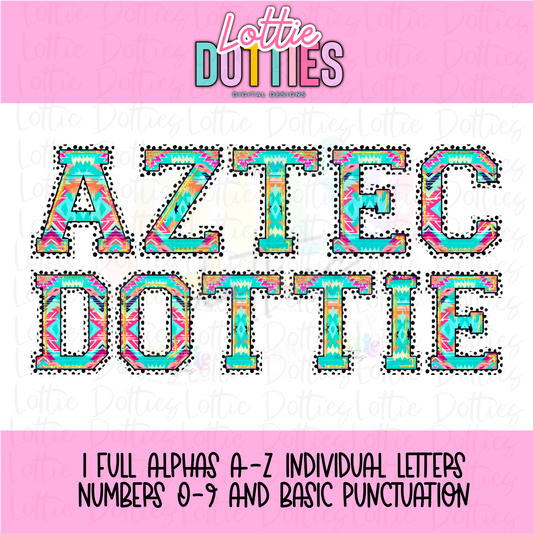 Aztec Dottie Alphabet - Alpha Pack - Alphabet Clipart - Instant Download