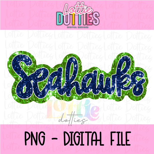 Seahawks PNG - Rhinestone Seahawks Sublimation - Digital Download