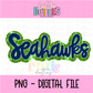 Seahawks PNG - Rhinestone Seahawks Sublimation - Digital Download