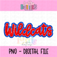 Wildcats PNG - Rhinestone Wildcats sublimation - Digital Download