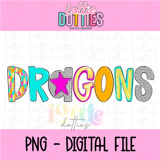 Dragons PNG - Digital Download - Dragons Sublimation - Poppy mascot