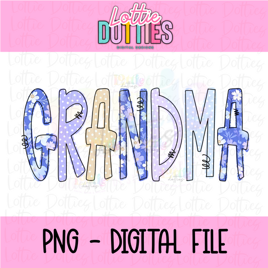 Grandma Floral - Floral Grandma PNG- Instant Download