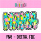 Mama - Mama Lemons & Dots PNG- Instant Download