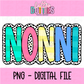 Nonni - Nonni Dottie Colorful PNG- Instant Download