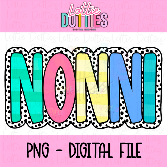 Nonni - Nonni Dottie Colorful PNG- Instant Download