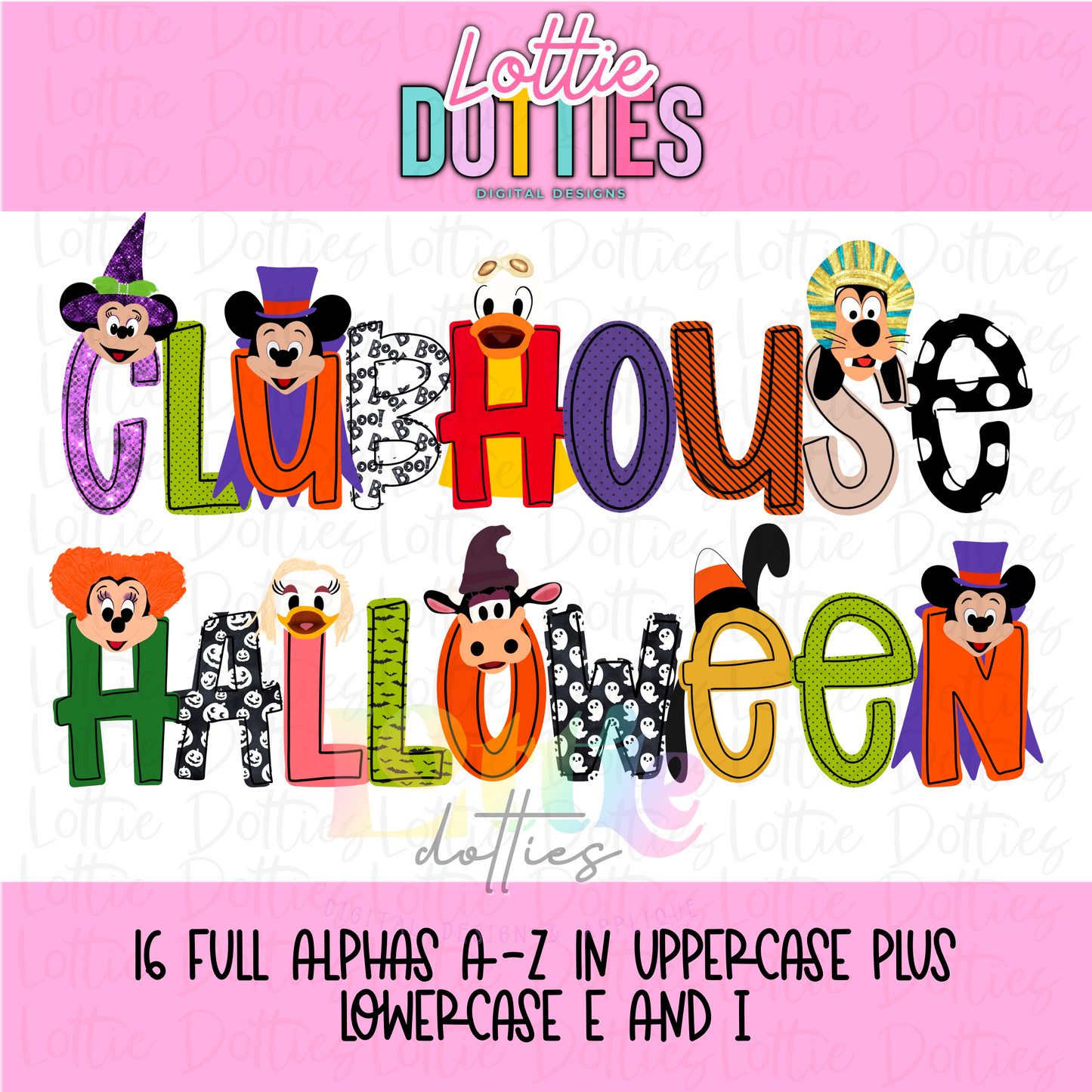 Halloween Clubhouse Inspired Alphabet - Alpha Pack - Alphabet Clipart - Instant Download  - Alpha Pack