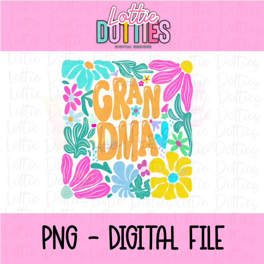 Grandma - Grandma Floral Design Png - Digital Download - Mother’s Day