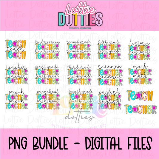 Poppy Teacher Bundle PNG - Teacher Designs - Digital Download