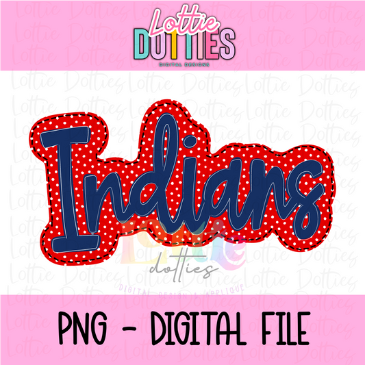 Indians PNG -  Indians sublimation design - Digital Download - navy and Red