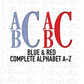 Red and Blue Stacked Monogram Alpha Pack - PNG - Digital Download