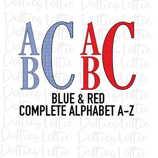 Red and Blue Stacked Monogram Alpha Pack - PNG - Digital Download