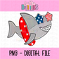Patriotic Shark PNG - Shark Sublimation - Digital Download