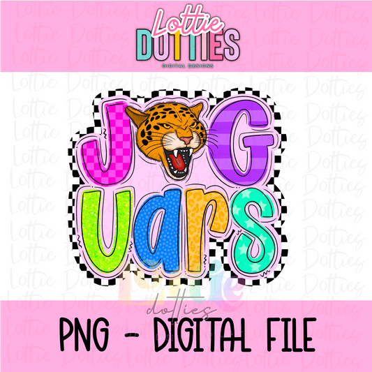Jaguars  Neon Mascot PNG -  Jaguars sublimation design - Digital Download