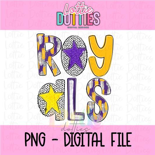 Royals Poppy  PNG - Royals Sublimation - Digital Download - Purple and Gold