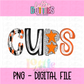 Cubs Poppy PNG - Cubs sublimation design - Digital Download - Orange and Black