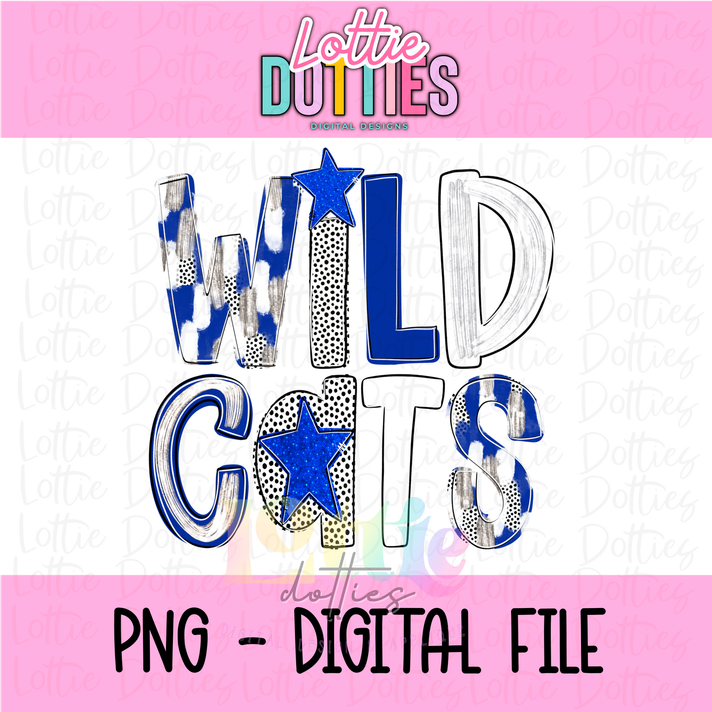 Wildcats poppy  PNG - Wildcats   sublimation design - Digital Download - Royal and White