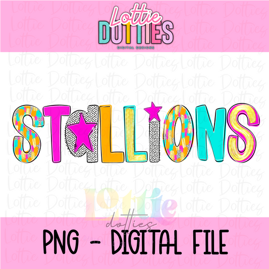 Stallions Poppy PNG - Stallions -  sublimation design - Digital Download