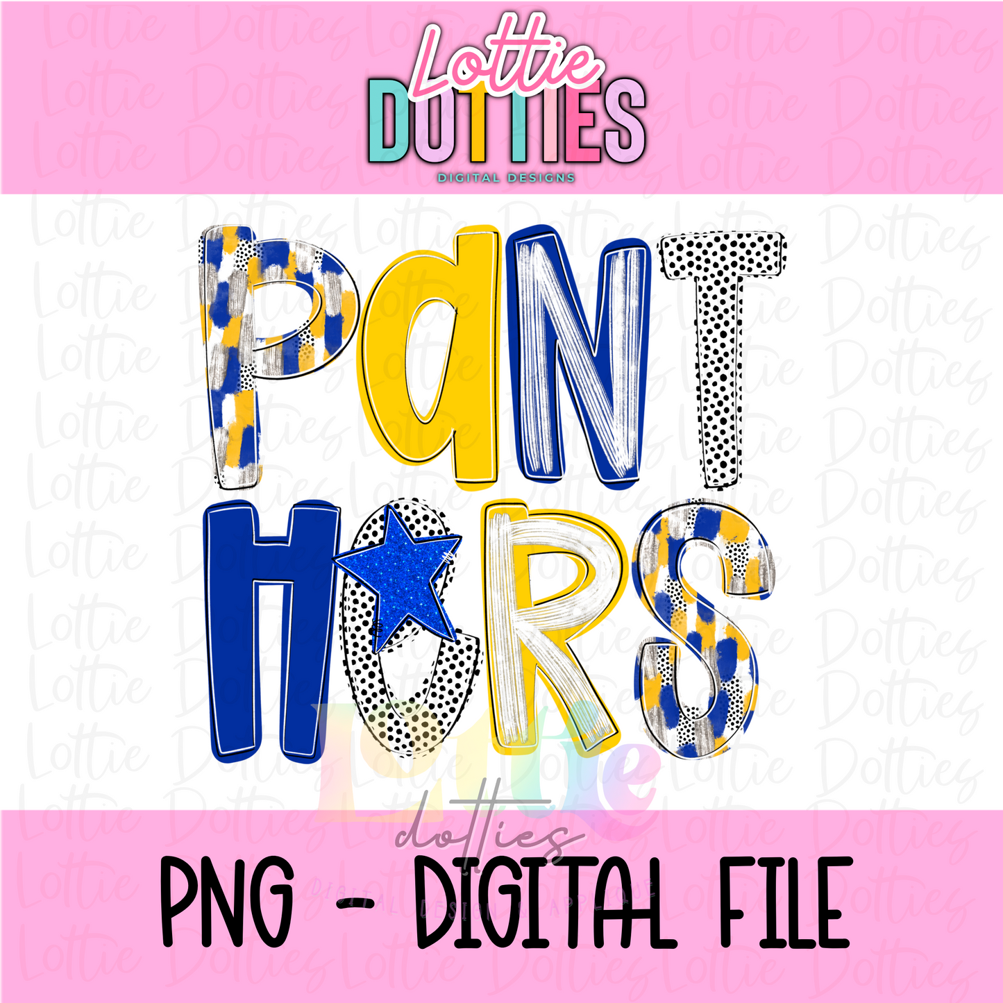 Panthers Poppy PNG - Panthers Sublimation  - Digital Download - Royal Blue and Gold