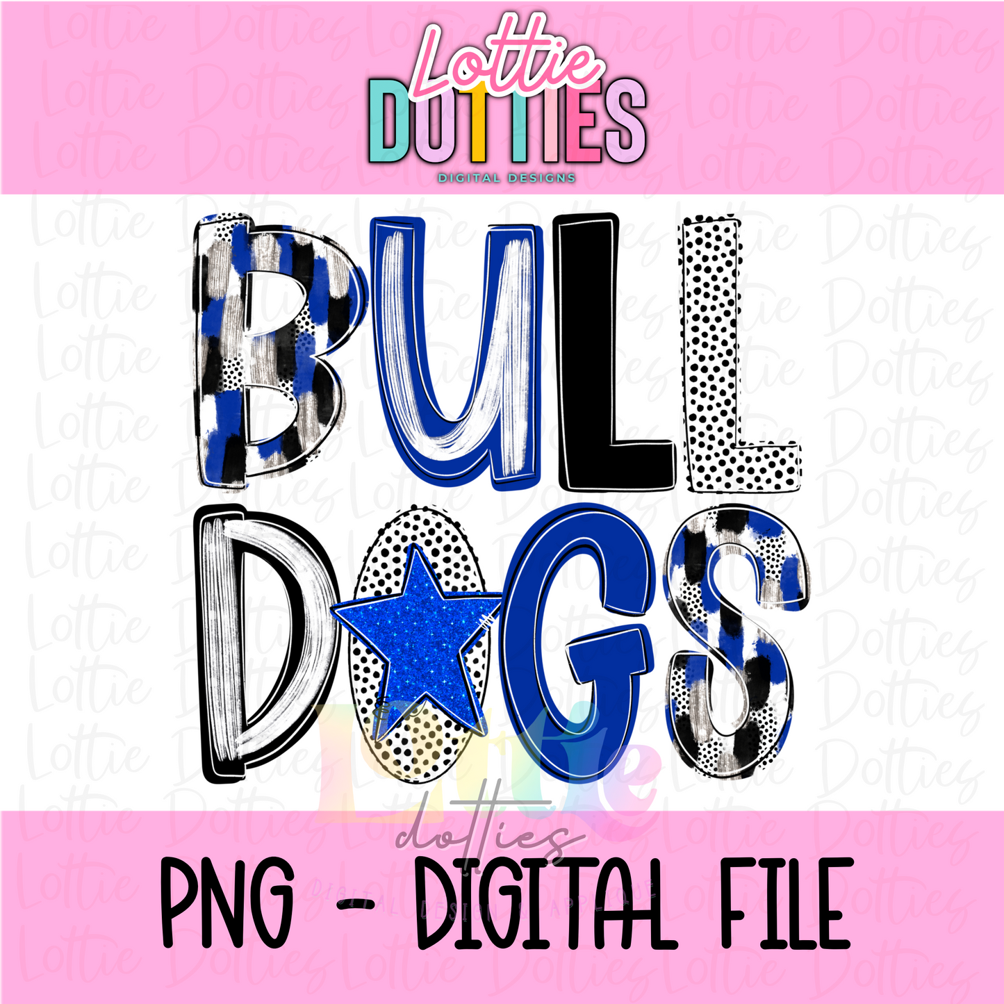 Bulldogs poppy PNG - Digital Download - Bulldogs Sublimation Design - Royal and Black