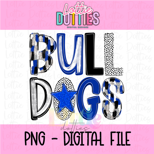 Bulldogs poppy PNG - Digital Download - Bulldogs Sublimation Design - Royal and Black