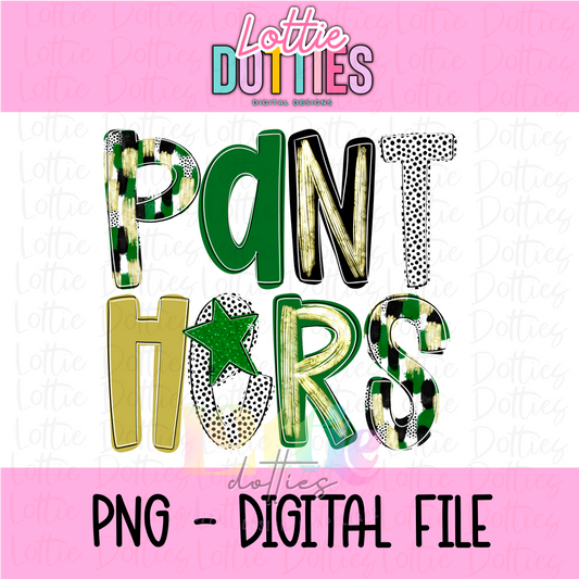 Panthers Poppy PNG - Panthers Sublimation  - Digital Download - Green and Black