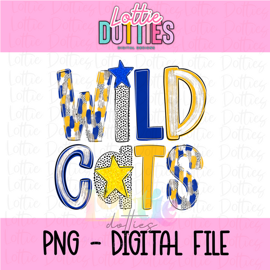 Wildcats Poppy PNG - Wildcats -  sublimation design - Digital Download - Royal and Gold