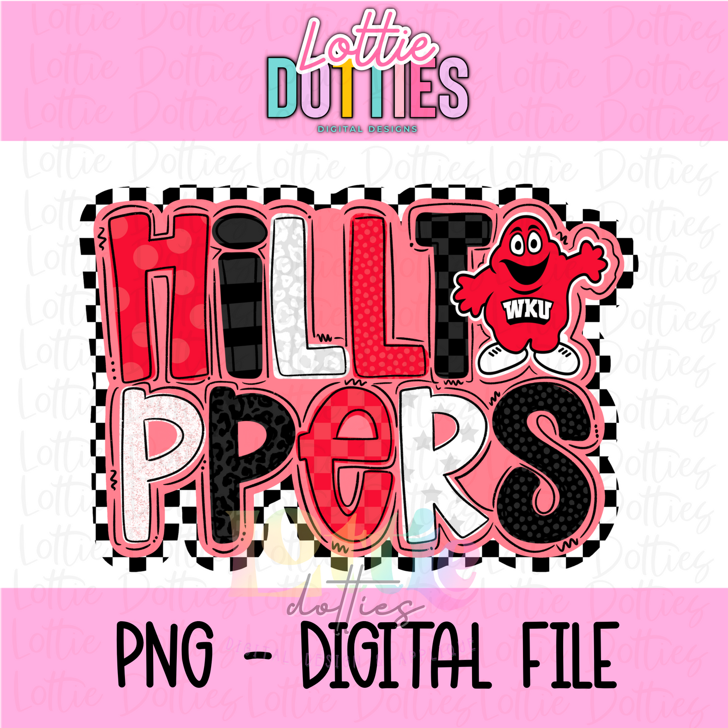 Hilltoppers PNG - Hilltoppers Sublimation - Digital Download - Checker Poppy - Red and Black