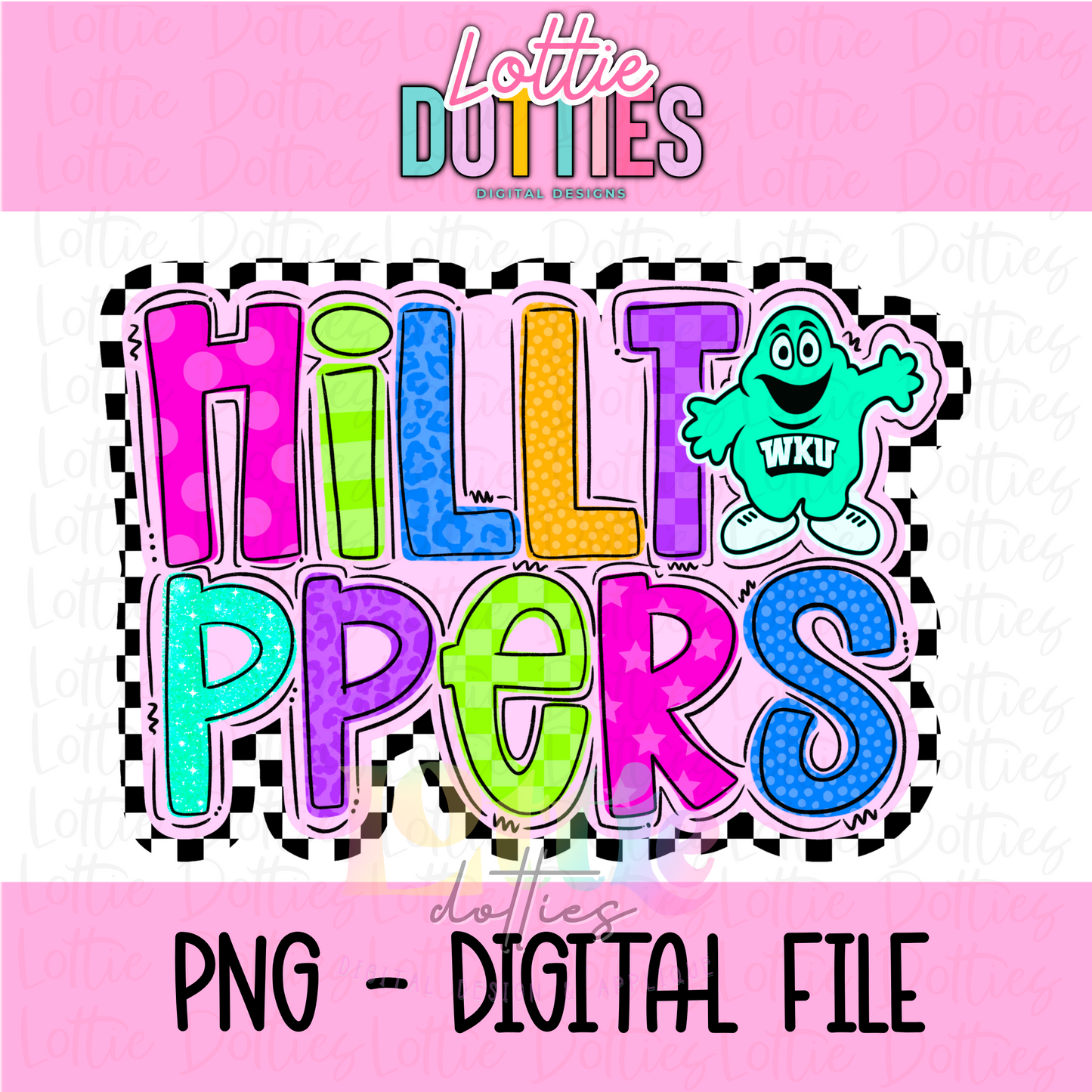 Hilltoppers PNG - Hilltoppers Sublimation - Digital Download - Checker Poppy Neon