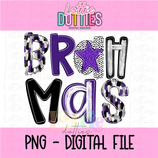 Brahams PNG - Poppy Mascot Sublimation - Digital Download - Purple and Black