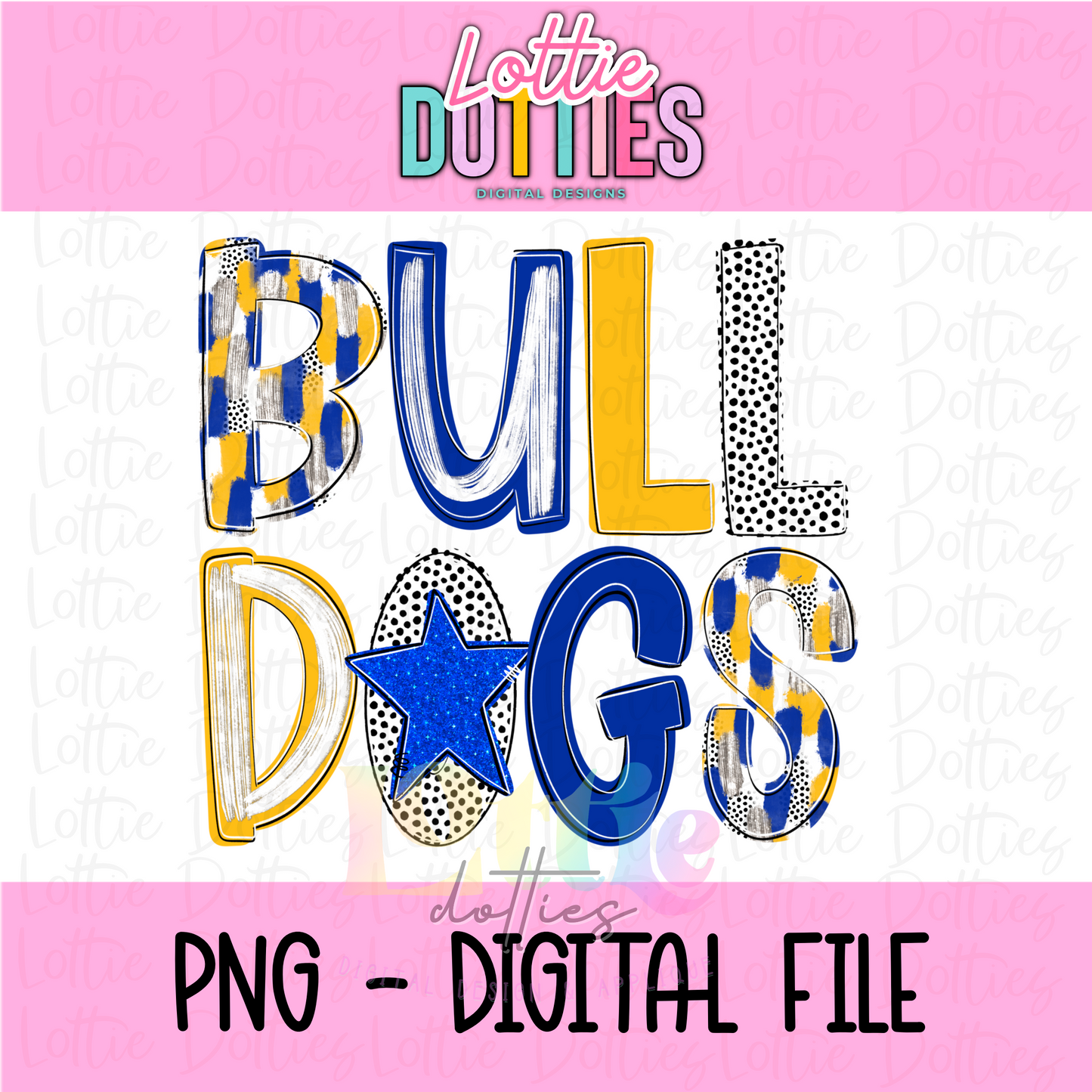 Bulldogs poppy PNG - Digital Download - Bulldogs Sublimation Design - Blue and Gold