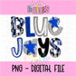 Blue Jays Poppy PNG - Bluejays sublimation design - Digital Download - Royal and Black