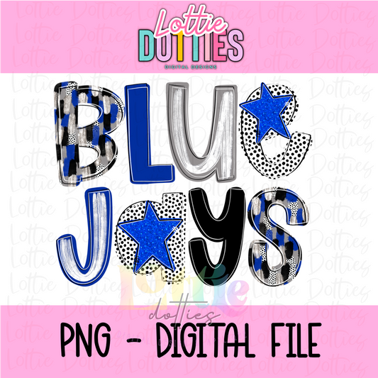 Blue Jays Poppy PNG - Bluejays sublimation design - Digital Download - Royal and Black