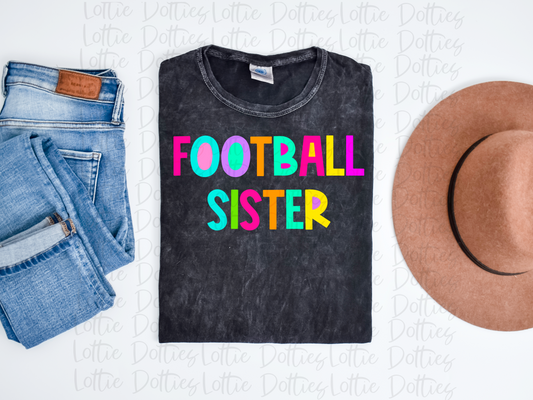 Football Sister  - PNG - Football - Sublimation - Digital Download - Bright Filled