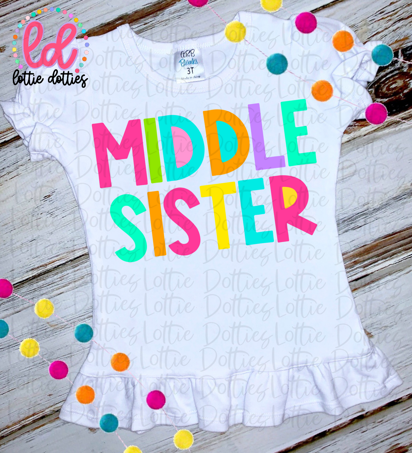 Middle Sister PNG - Middle Sister Sublimation - Digital Download - Bright