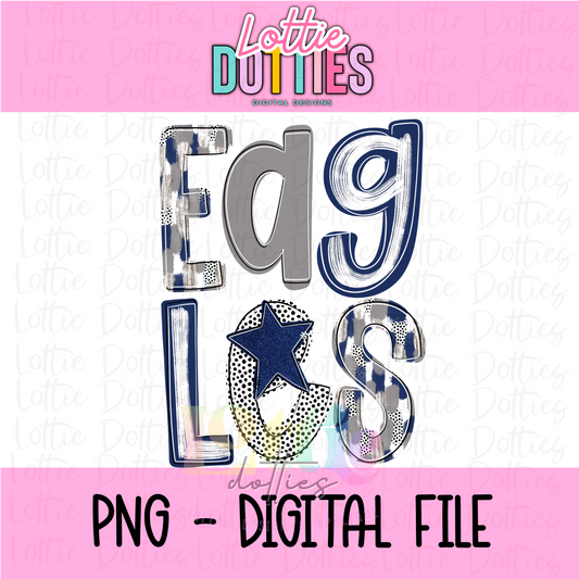Eagles Poppy PNG - Eagles sublimation design - Digital Download - Navy and Gray