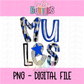 Mules PNG - Mules sublimation design - Digital Download - Royal and Black