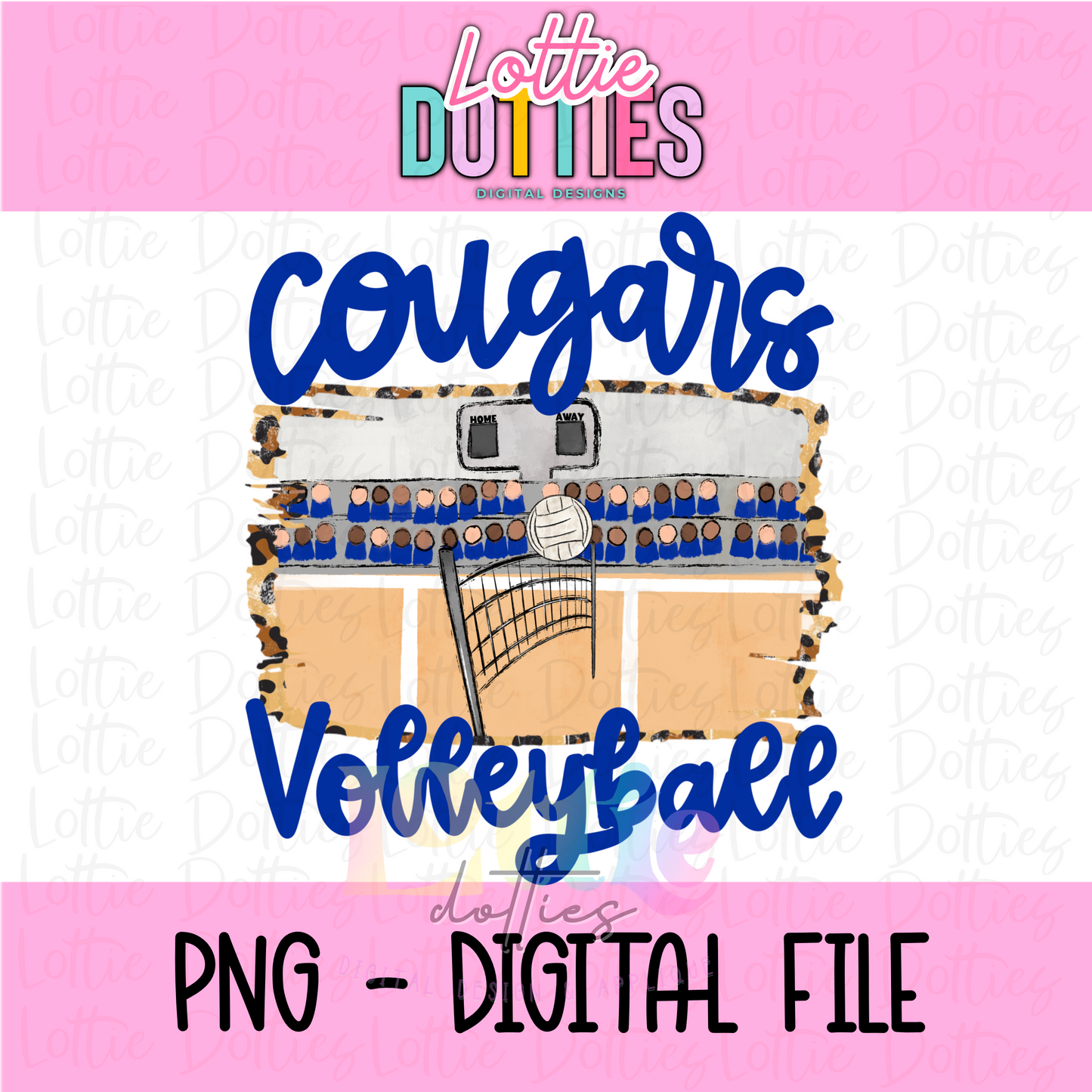 Cougars Volleyball Court  Png - Cougars  Sublimation- Digital Download