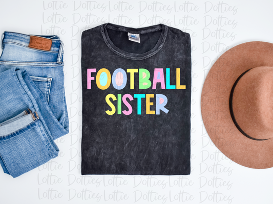 Football Sister  - PNG - Football - Sublimation - Digital Download - Pastel Filled