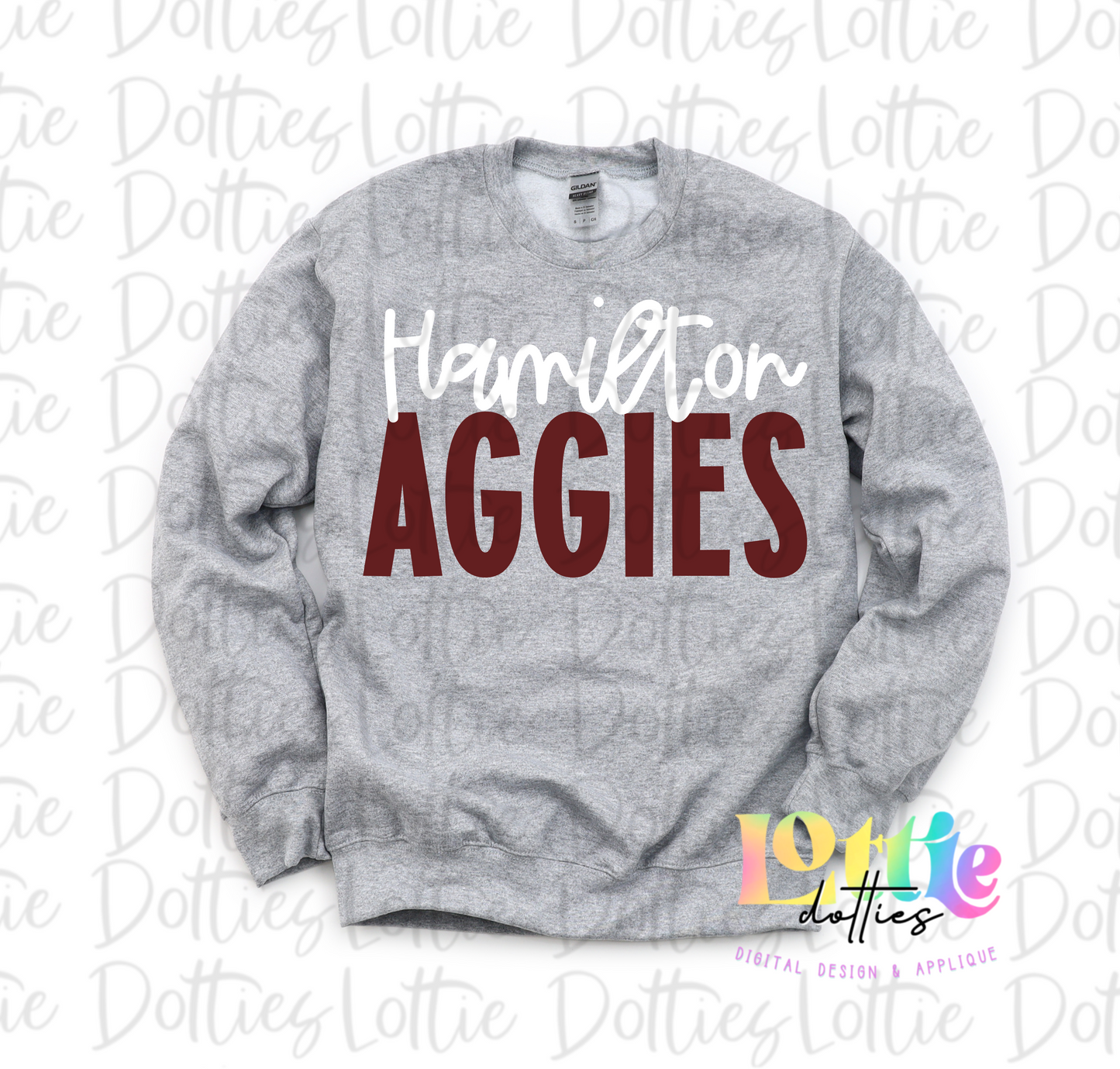 Hamilton Aggies PNG - Aggies sublimation design - Digital Download - Crimson and White