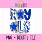 Royals Poppy  PNG - Royals Sublimation - Digital Download - Royal and White