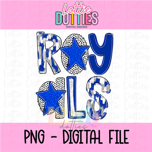 Royals Poppy  PNG - Royals Sublimation - Digital Download - Royal and White