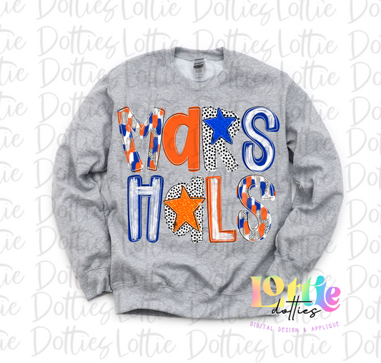Marshals Poppy PNG - Marshals Sublimation - Digital Download - Orange and Royal
