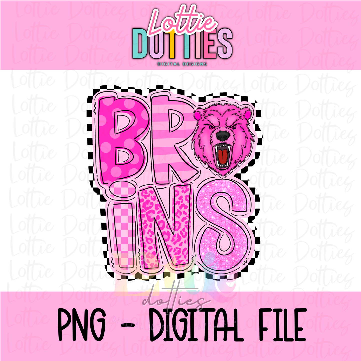 Bruins PNG - Bruins Sublimation design - Digital Download - Pink Checker Poppy