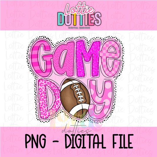 Game Day PNG - Royal & Gold Game Day Poppy Sublimation- Digital Download - Pink dot Poppy