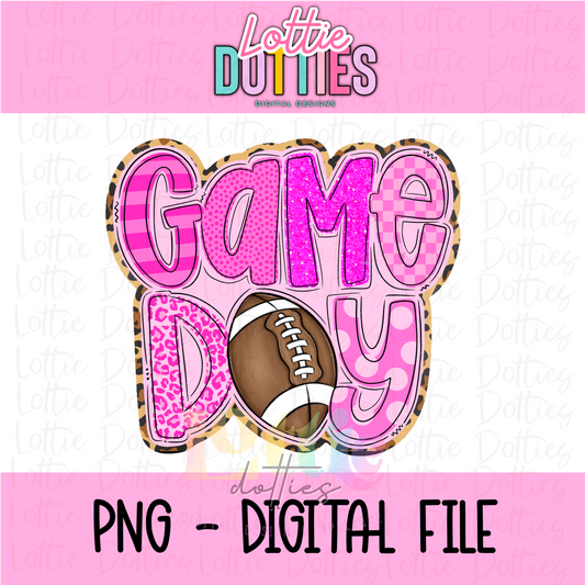 Game Day PNG - Royal & Gold Game Day Poppy Sublimation- Digital Download - Pink Leo Poppy