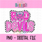 Red  Devils Png - Devils Sublimation Design - Digital Download - poppy checker pink