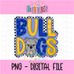 Bulldogs poppy PNG - Digital Download - Bulldogs Sublimation Design - Checkered Poppy