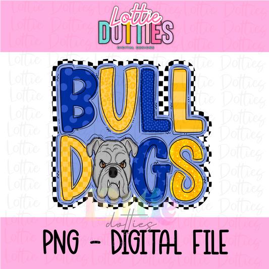 Bulldogs poppy PNG - Digital Download - Bulldogs Sublimation Design - Checkered Poppy