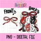 Eagles PNG - Eagles Red & Black bow design - Digital Download - coquette mascot