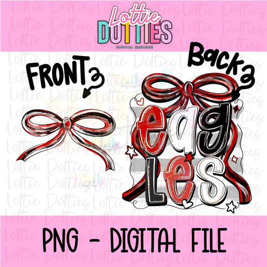 Eagles PNG - Eagles Red & Black bow design - Digital Download - coquette mascot